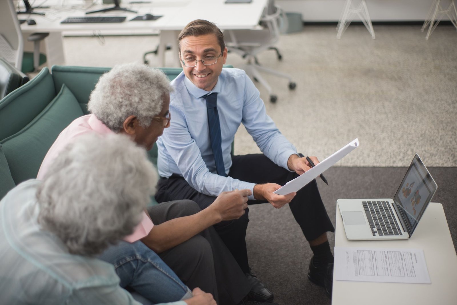 Older veteran meeting with a trusted advisor to discuss the VA fiduciary program